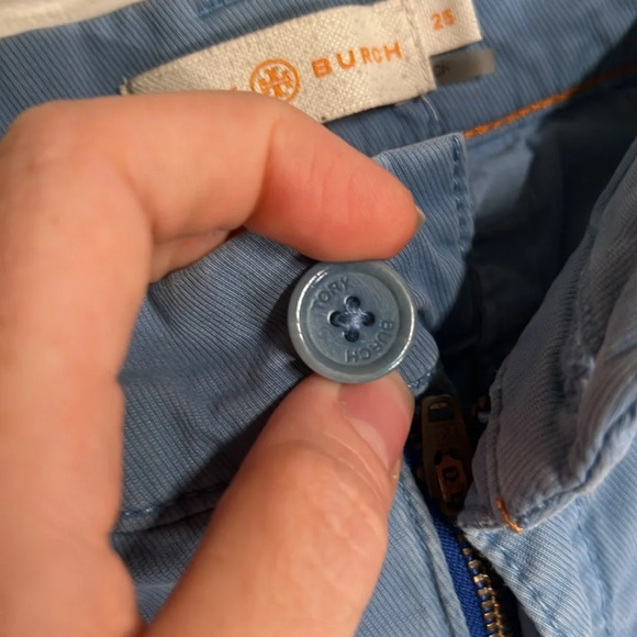 Tory Burch Blue Corduroy Cotton Stretch Skinny Pants, Women’s Size 25 - Picture 7 of 9